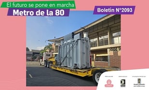 Hoy llegó al almacén de EPM el equipo eléctrico principal de la subestación Colombia de donde se tomará la energía para el funcionamiento del Metro de la 80