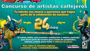 El Metro abrió concurso para que artistas callejeros compartan su talento y celebren 24 años de operación comercial del sistema